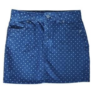 Arizona Jean Co Dark Blue Denim Polka Dot Skirt Size‎ Girls 12